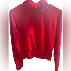 Cotton Citizen Red Mock Neck Sweatshirt